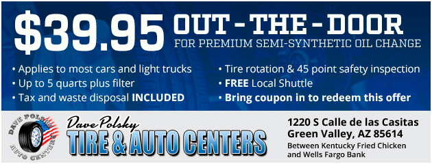 Out the Door Premium Semi-Synthetic Oil Change Special